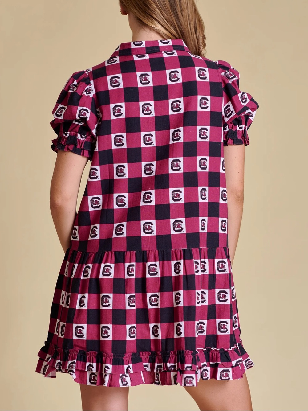 South Carolina Gamecocks Stewart Simmons The Go Gingham Ruffle Dress Small NWT - Picture 3 of 8